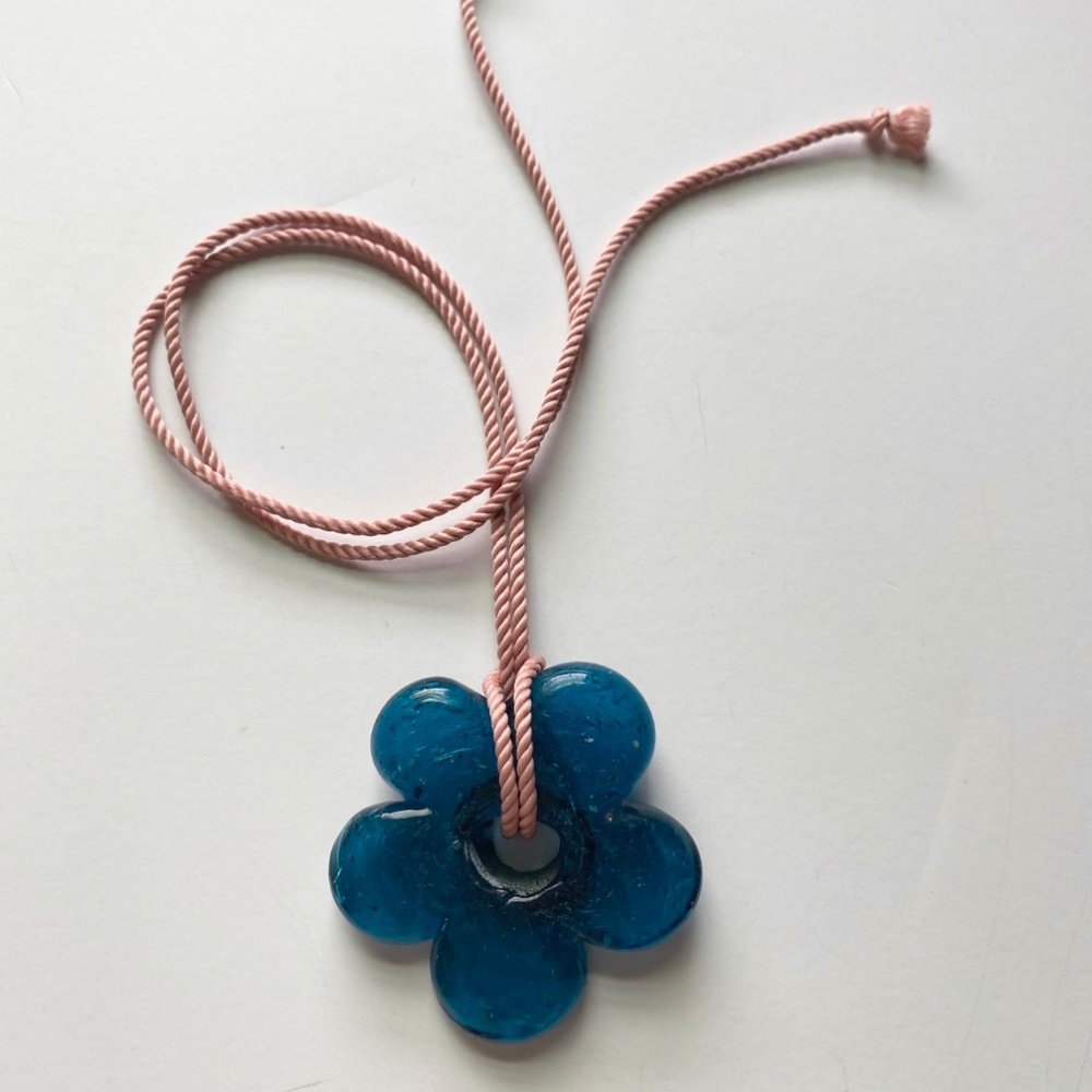 Brooke Callahan XL Flower Pendant - Pink/Turquoise